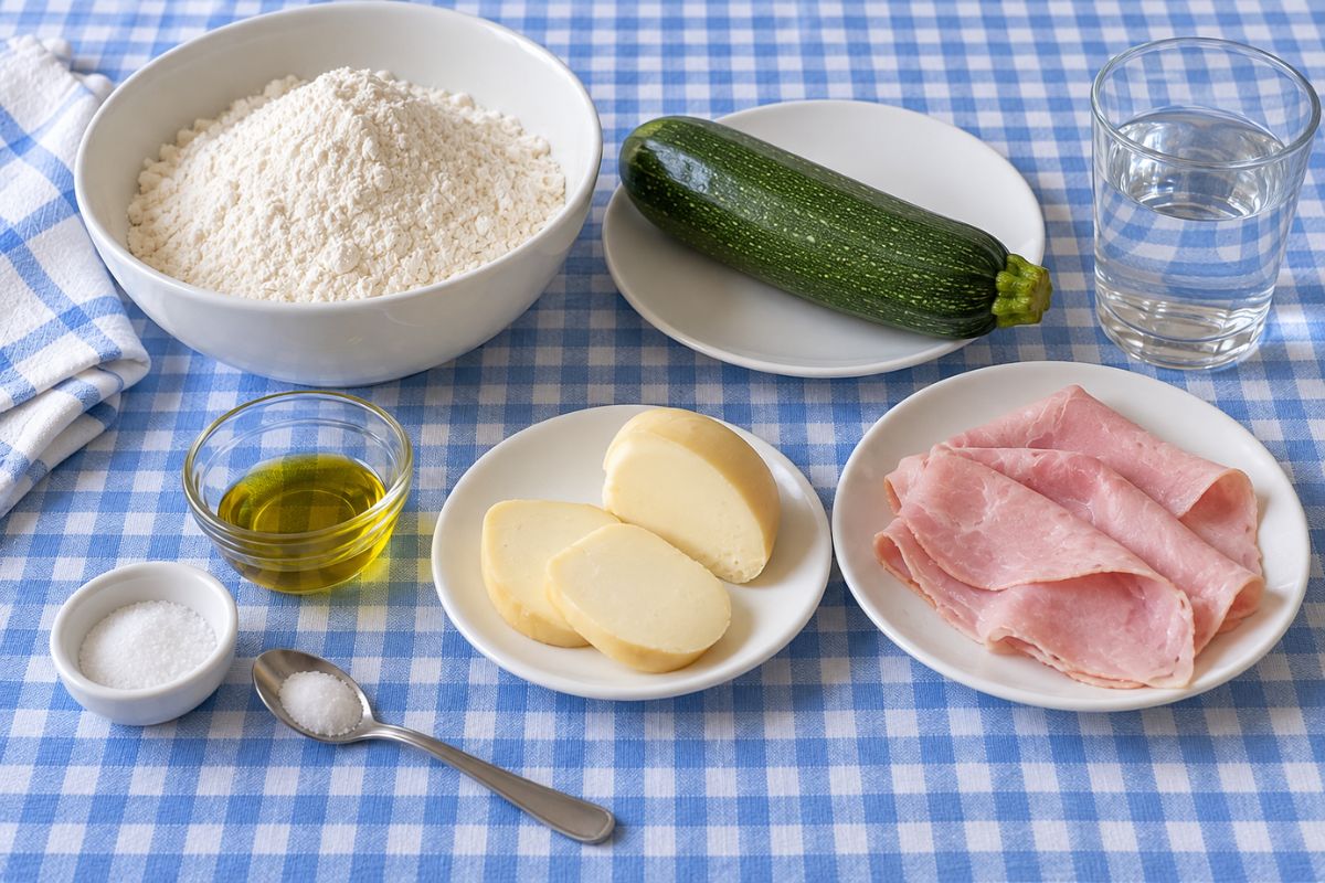 Schiacciata di zucchine ripiena in padella ingredienti Schiacciata di zucchine ripiena in padella, ingredienti