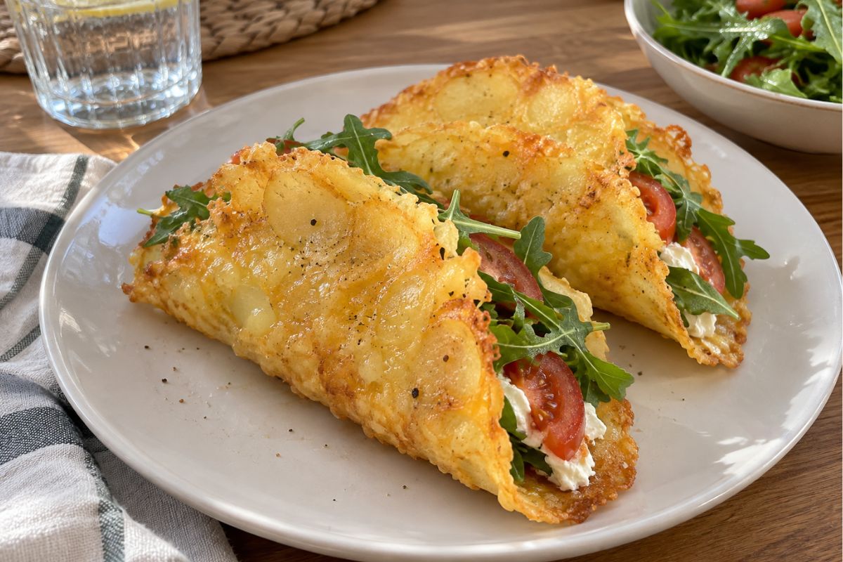 Tacos di patate al parmigiano in friggitrice ad aria