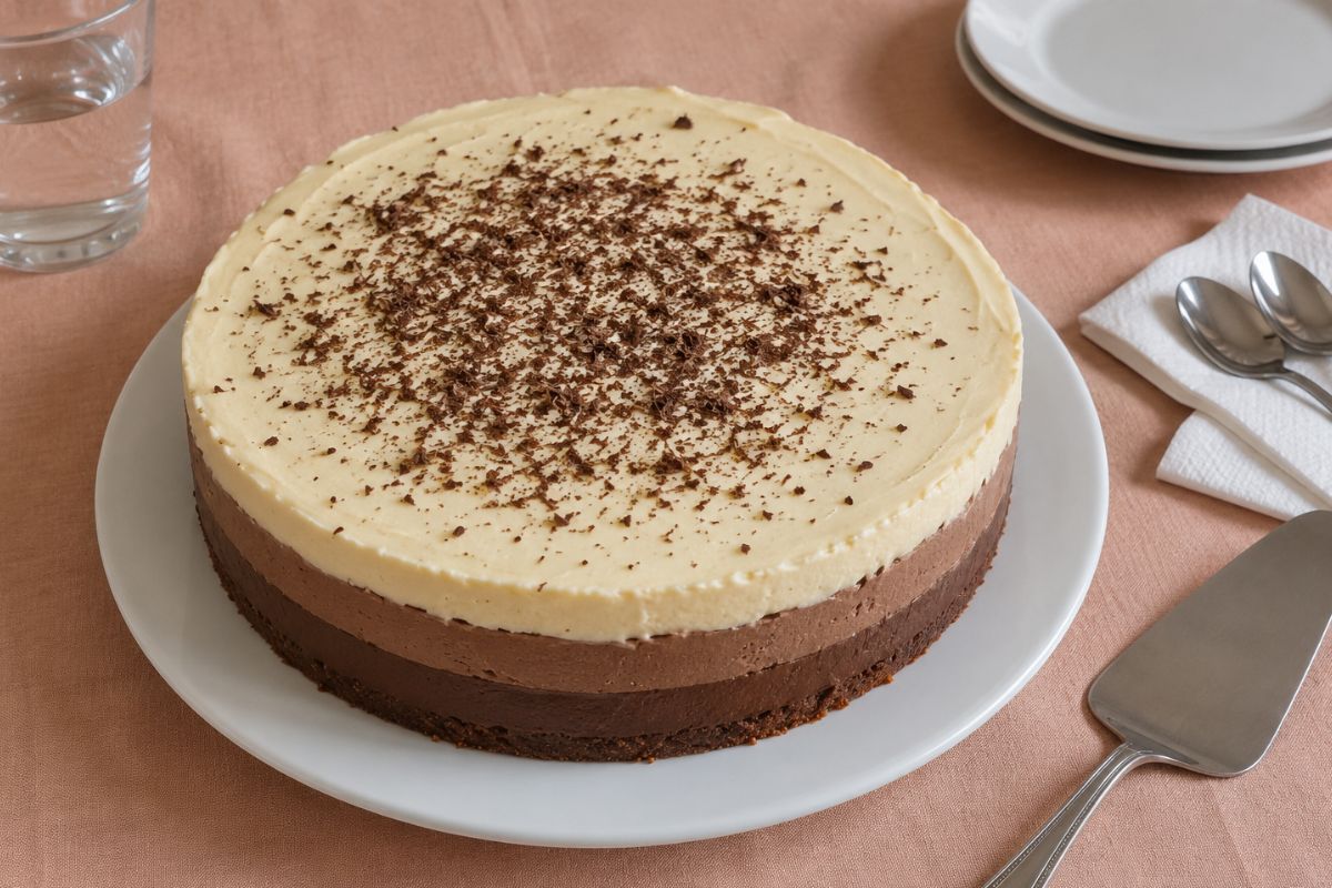 Torta fredda ai tre cioccolati