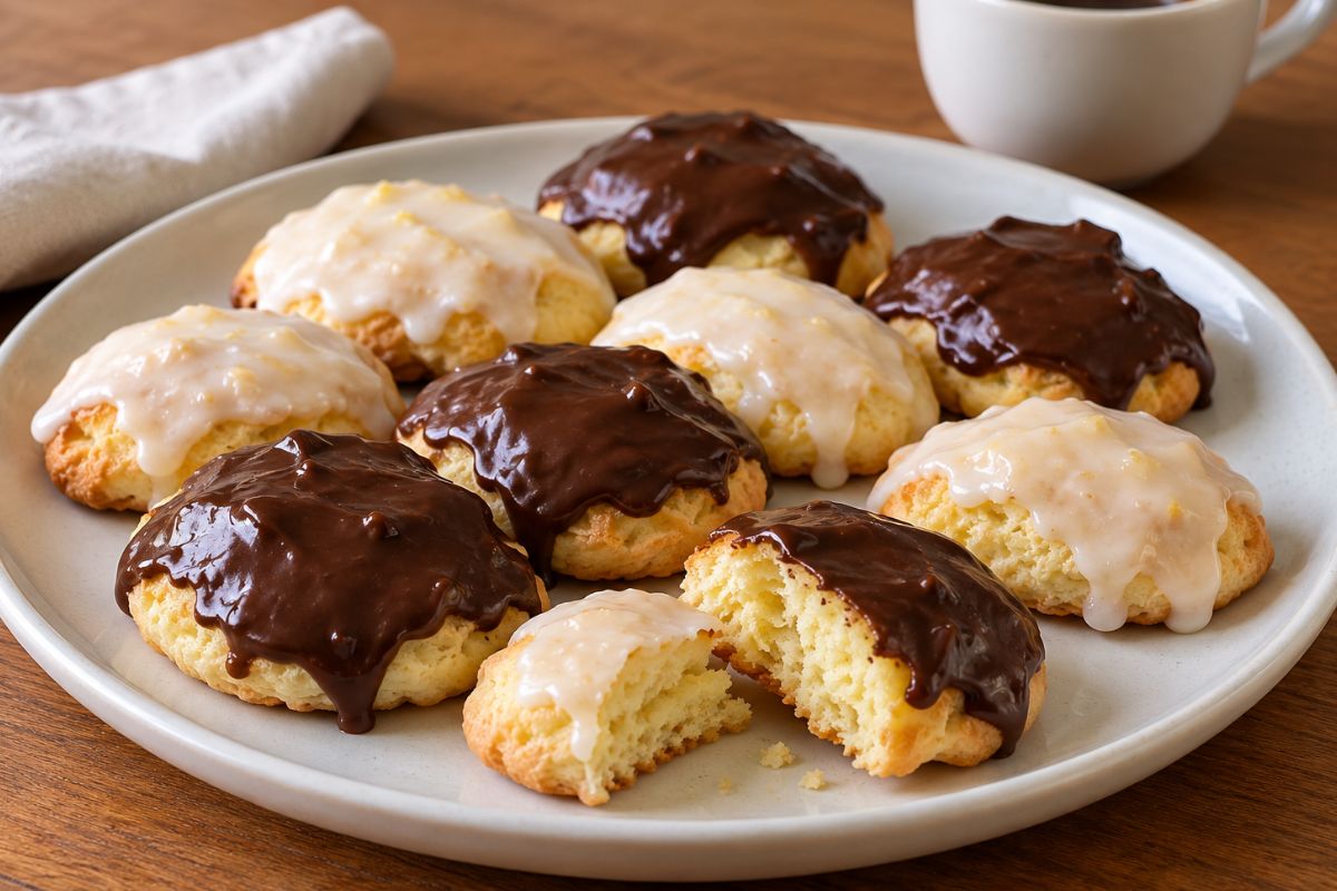 Biscotti bersaglieri siciliani con glassa al cioccolato e al limone