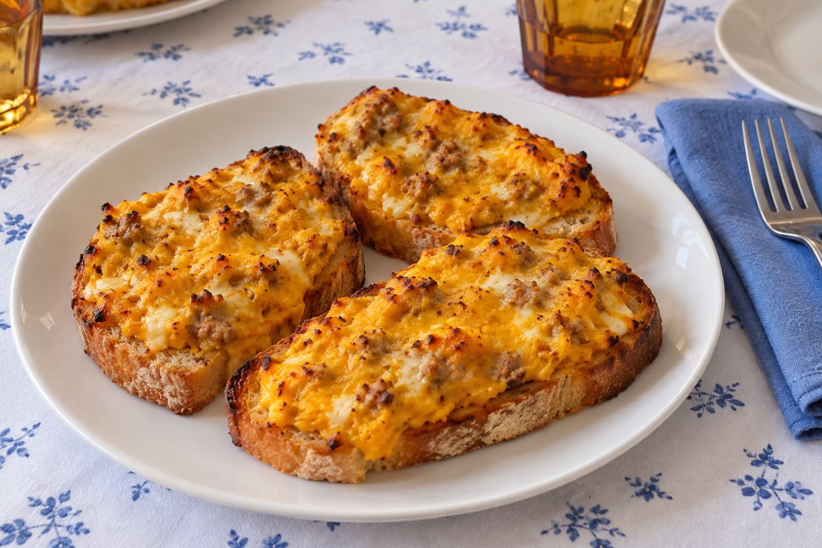 Bruschette autunnali con salsiccia, zucca e stracchino