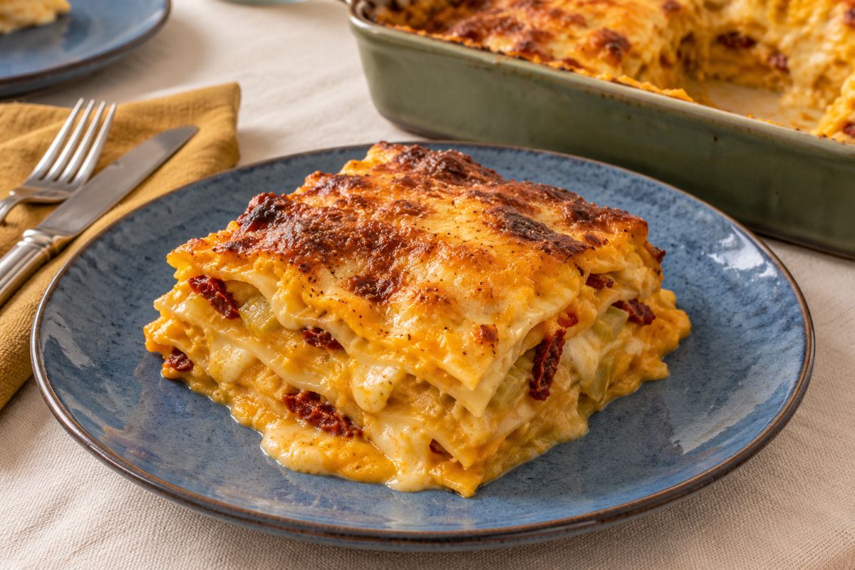 Lasagne con zucca e porri Lasagne con zucca e porri