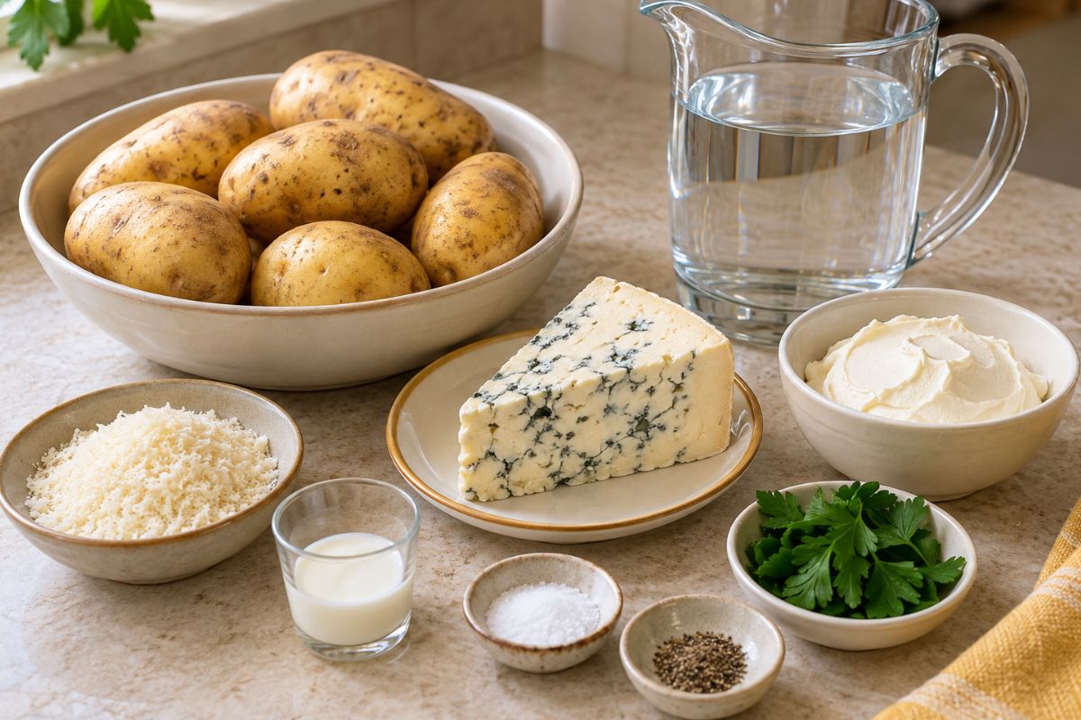 Patate gratinate al gorgonzola con il Bimby ingredienti Patate gratinate al gorgonzola con il Bimby, ingredienti