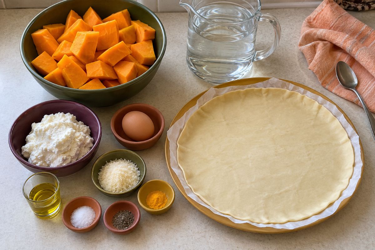 Quiche di zucca e ricotta con il Bimby ingredienti Quiche di zucca e ricotta con il Bimby, ingredienti
