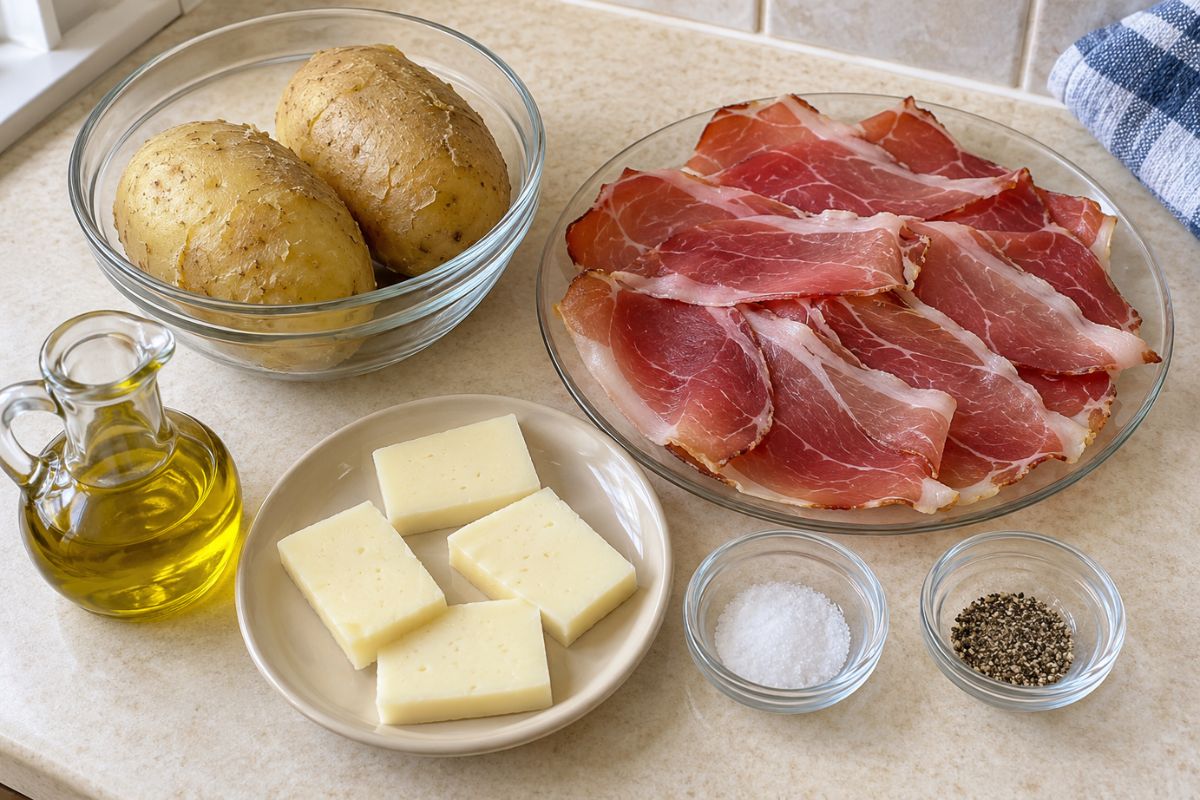 Scrigni di patate speck e formaggio in friggitrice ad aria ingredienti Scrigni di patate, speck e formaggio in friggitrice ad aria, ingredienti