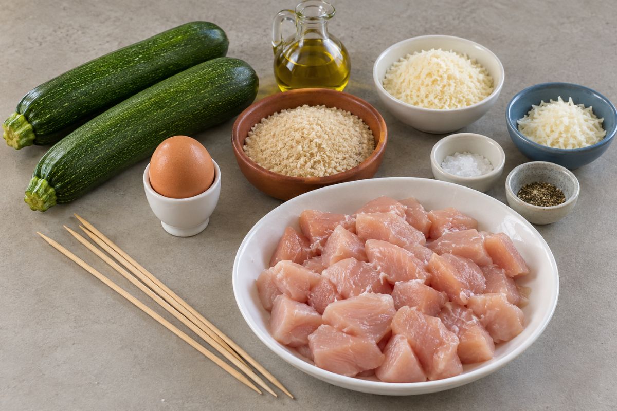 Spiedini di pollo e zucchine con il Bimby ingredienti Spiedini di pollo e zucchine con il Bimby, ingredienti