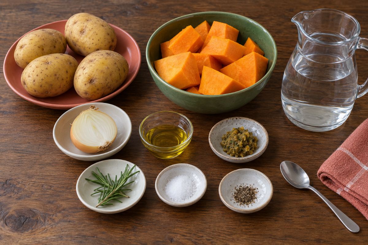 Zuppa di zucca e patate con il Bimby ingredienti Zuppa di zucca e patate con il Bimby, ingredienti